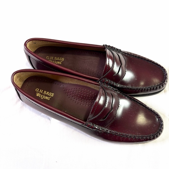 Weejuns G.H. Bass Whitney oxblood Burgundy Leather Loafers women’s 8.5 shoes - Picture 12 of 16